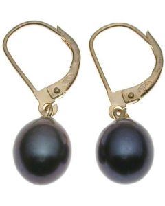 8-8.5mm Genuine Black Pearl Earrings