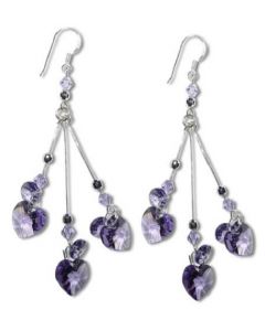 Purple Swarovski Crystal Chandelier Earrings