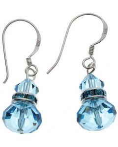 Blue Swaroski Crystal Sterling Silver Earrings