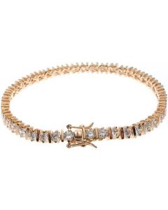 8.6 TCW 18K Rose Gold filled SS Tennis Bracelet