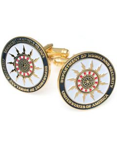 Homeland Security Seal Gold Plated Cuff Links