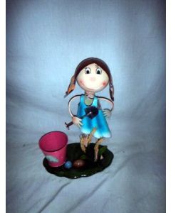 1009 Girl with Pigtails and Citronella Candle