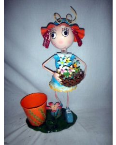 1010 Girl with Flower Basket and Citronella Candle