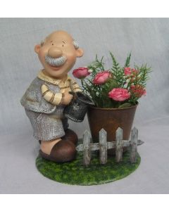 1012 Man Watering Flowers with Citronelle Candle