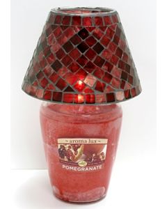 6155 aroma luxTM Jar Candle with Mosaic Glass Shade - Pomegranate
