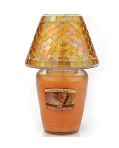 6211 aroma luxTM Jar Candle with Mosaic Glass Shade - Vanilla Bliss