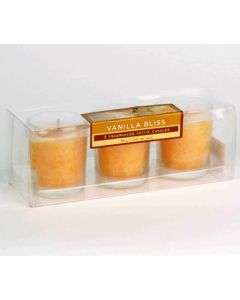 6215 aroma luxTM 3 Poured Votive Candles - Vanilla Bliss