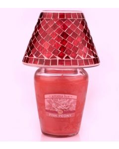 6247 aroma luxTM Jar Candle with Mosaic Glass Shade - Pink Peony