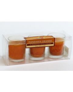 6263 aroma luxTM 3 Poured Votive Candles - Mandarin Orange