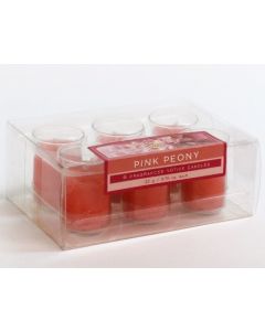 6354 aroma luxTM 6 Poured Votive Candles - Pink Peony