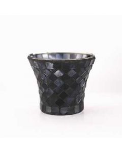 6404 Aroma Lux Tapered Mosaic Tealight Candle Holder - Blue