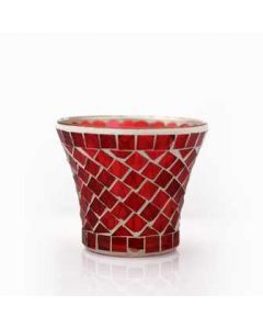 6434 Aroma Lux Tapered Mosaic Tealight Candle Holder - Pink