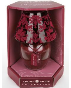 6935 Arome Riche Jar Candle with Flocked Glass Shade - Pomegranate