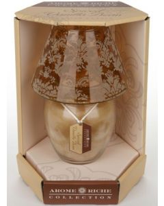 6938 Arome Riche Jar Candle with Flocked Glass Shade - Spiced Vanilla Bean