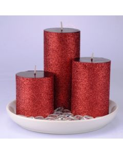 6958 Glitter Candlescape - Red (unscented)