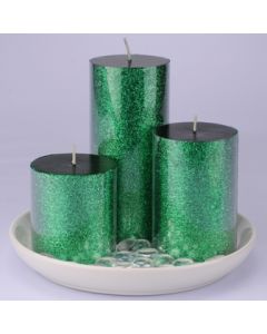 6959 Glitter Candlescape - Green (unscented)