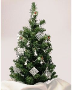 6989  Simply Home 2 ft. Decorated Christmas Tree - Silver