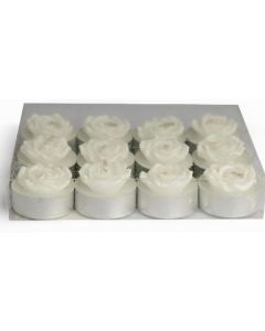 7086 12 Rose or Butterfly Tealight Candles - Roses white and pink Butterflies white