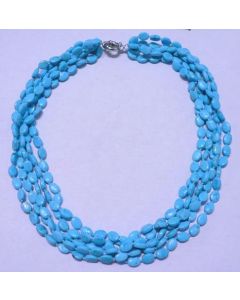 Genuine Turquoise 5 Strands Necklace