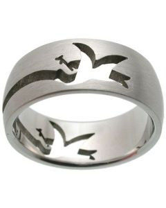 Peace Dove Talking Stainless Steel Ring