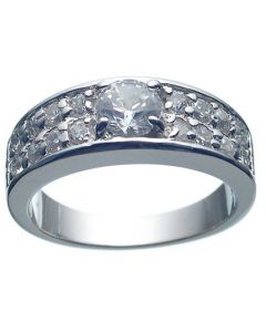 18K White Gold Plated  CZ Wedding Ring